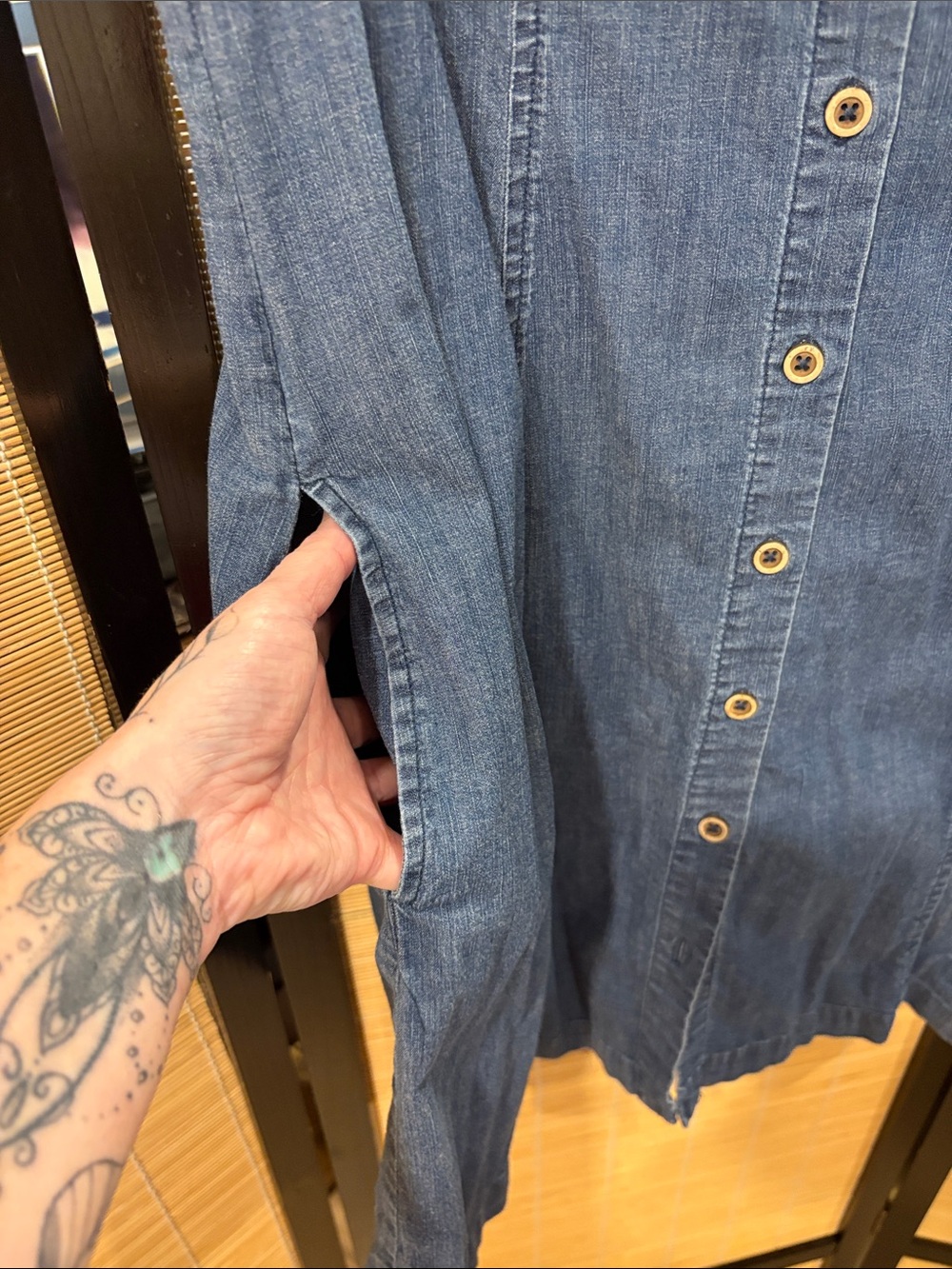 Anne Klein Sleeveless Denim Midi Dress in Blue - Picture 2 of 7
